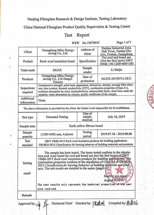 Rock Wool Board Testing Report-02