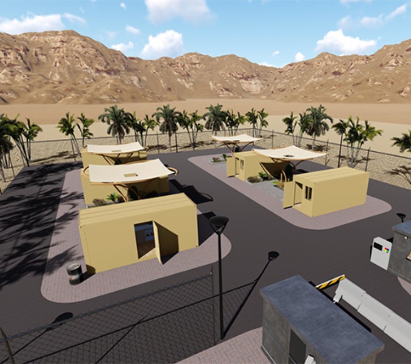 Dubai paquete plano contenedores casa campamento para gobierno